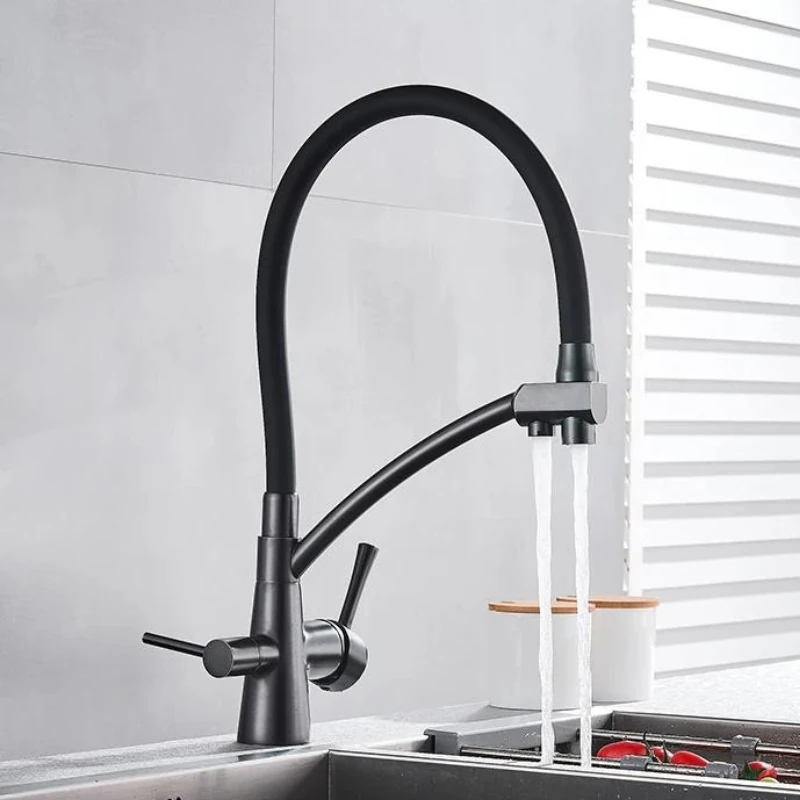 black sink faucet